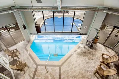 an overhead view of a swimming pool on a cruise ship at Iron Horse Resort D3084 in Winter Park