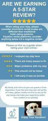 a screenshot of a text message about wanting a star review at Cozy Lower Unit Retreat in Denver in Denver