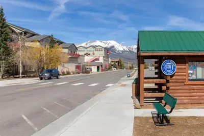 a building on the side of a street with a sign at Lake Cliffe 108 Building F in Dillon