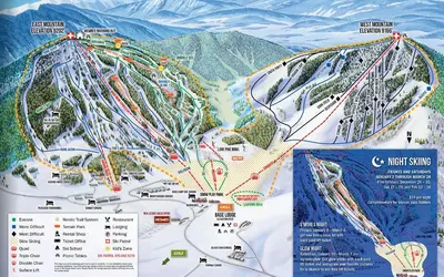 a map of a ski resort in the mountains at New Mountain Home, Amazing Unobstructed Lake & Mountain Views, Hot Tub, Close to Town! in Grand Lake