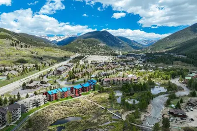 an aerial view of a resort in the mountains at #5072 Keystone in Keystone