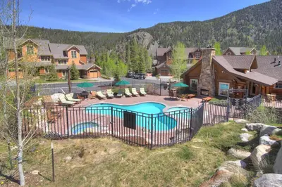 an image of a house with a pool in a yard at 6506 Settlers Creek Condo in Keystone