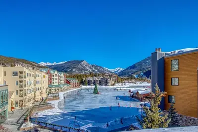 a resort with a pool in the middle of a city at North Keystone 2 Bedroom Near Conference Center in Keystone