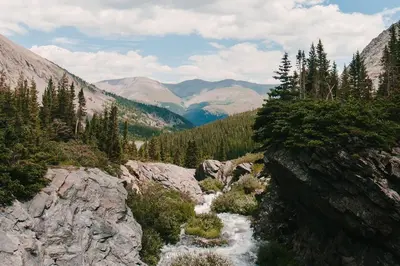 a view of a mountain valley with a river at Lake View Condo: Walk To Downtown/Lake Dillon in Dillon